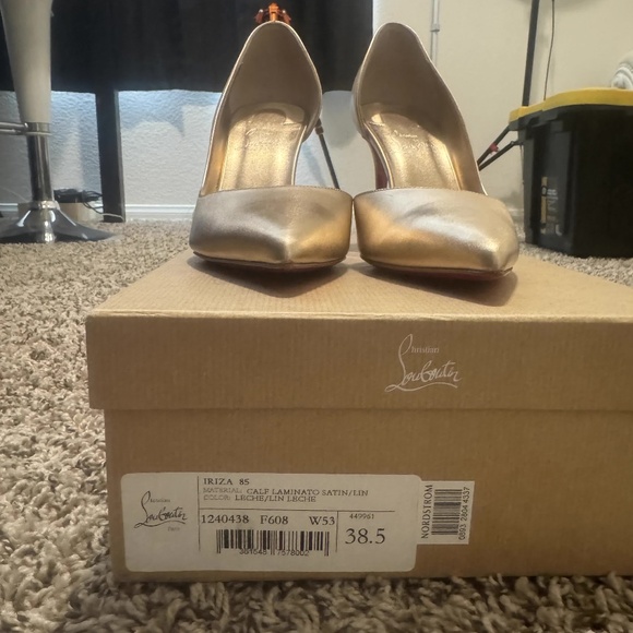 NWT - Christian Louboutin - Iriza 85 - Color: Leche/Lin Leche - Size 38.5 - Picture 6 of 6